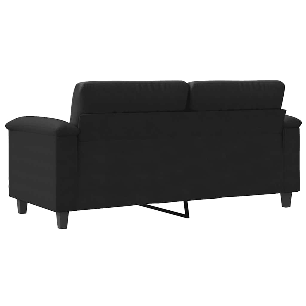 Dvosjed od tkanine crni 140 cm mikrovlakana