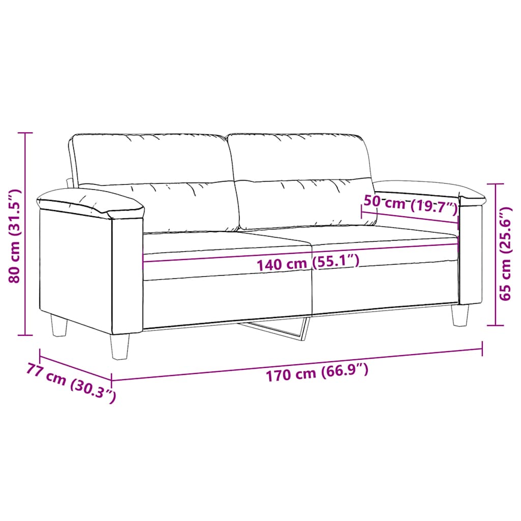 Dvosjed Bež 140 cm od mikrovlakana