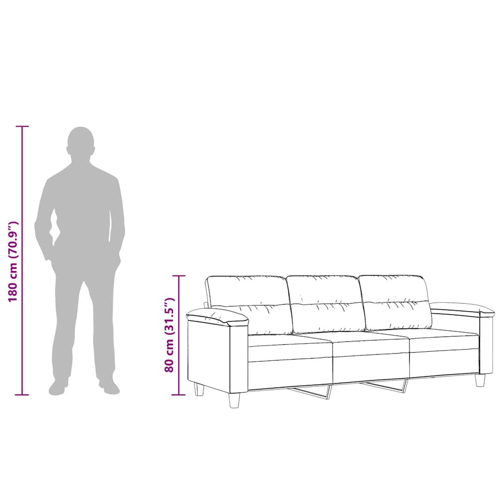 Trosjed Crna 180 cm od mikrovlakana