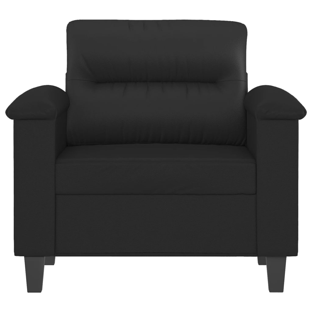 Fotelja crna 60 cm od umjetne kože