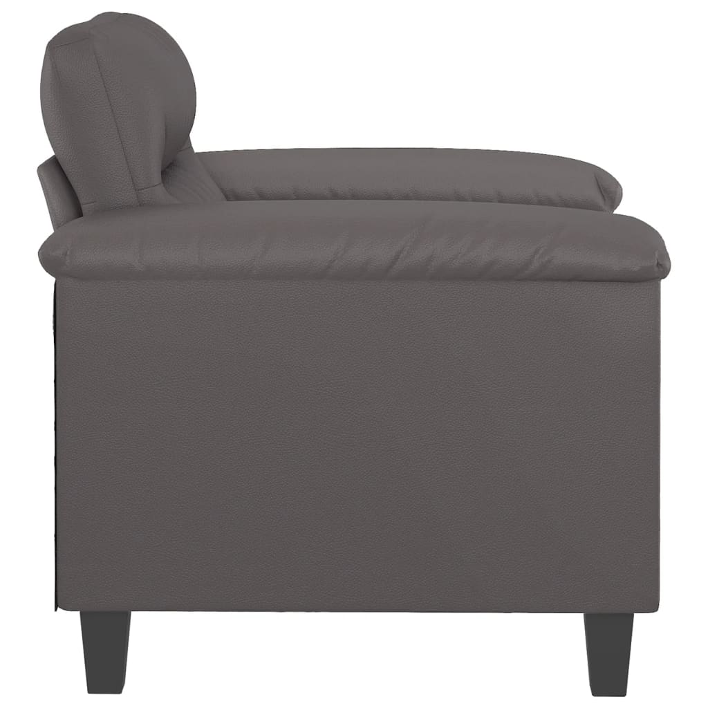 Fotelja siva 60 cm od umjetne kože