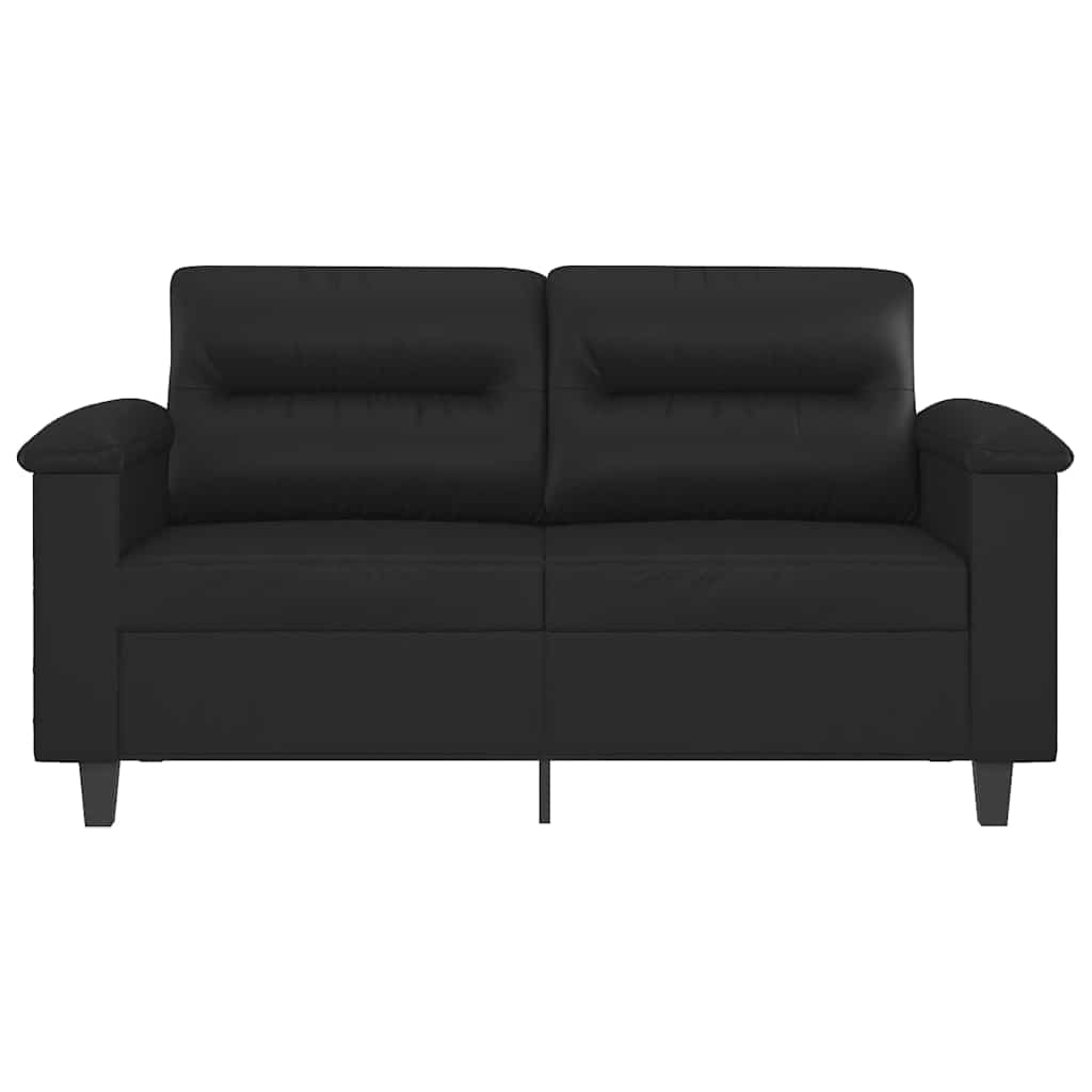 Dvosjed od tkanine crni 120 cm od umjetne kože