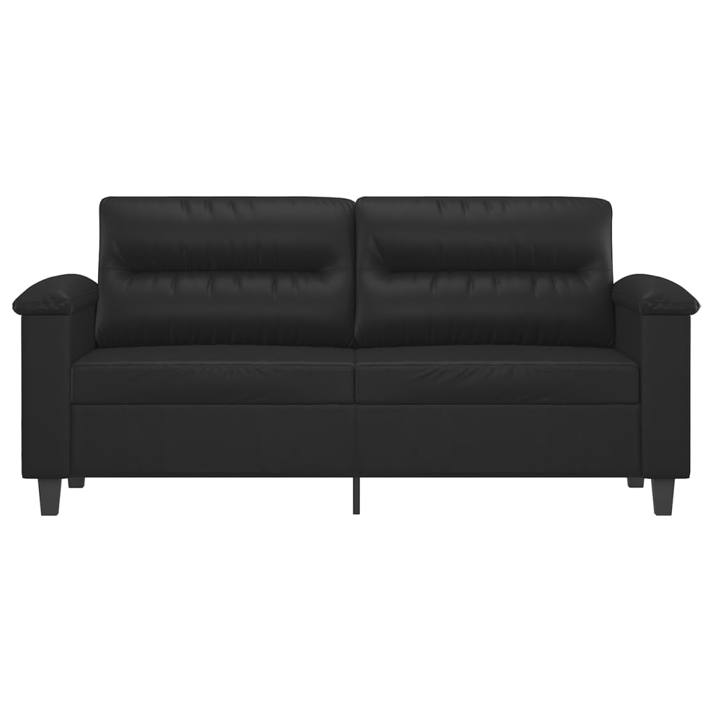Dvosjed od tkanine crni 140 cm od umjetne kože