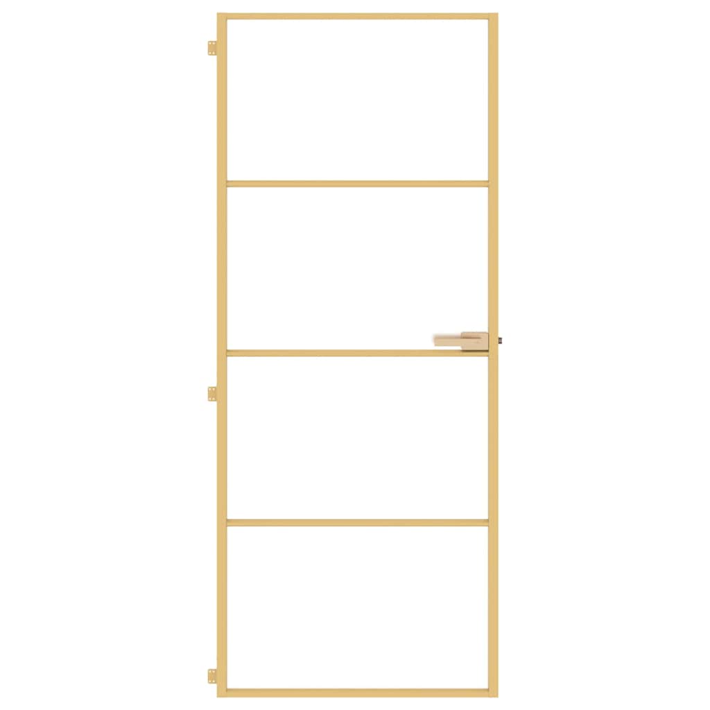 Sobna vrata tanka zlatna 83x201,5 cm kaljeno staklo i aluminij