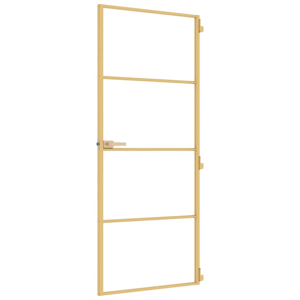 Sobna vrata tanka zlatna 83x201,5 cm kaljeno staklo i aluminij