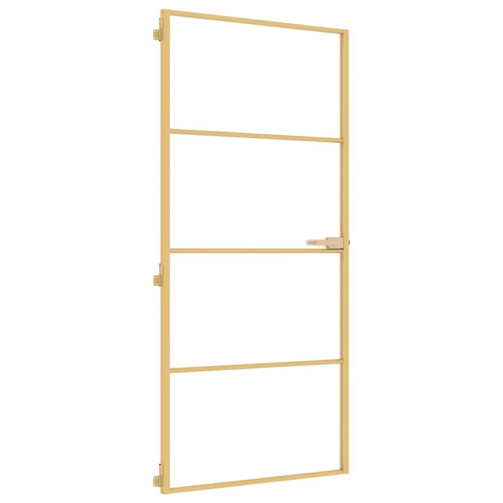 Sobna vrata tanka zlatna 93x201,5 cm kaljeno staklo i aluminij