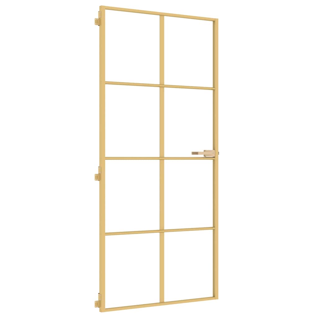 Sobna vrata tanka zlatna 93x201,5 cm kaljeno staklo i aluminij