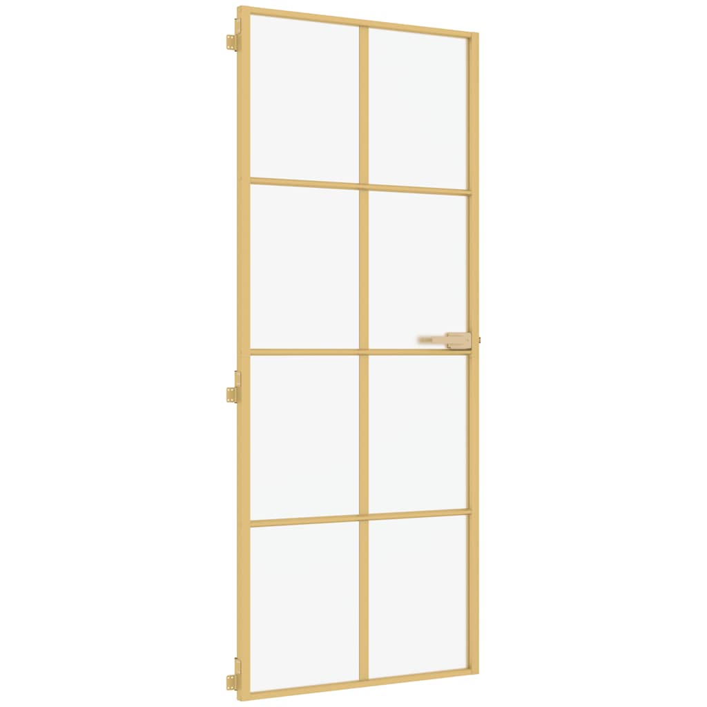 Sobna vrata tanka zlatna 83x201,5 cm kaljeno staklo i aluminij