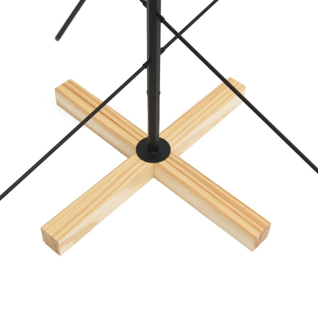 Metalno božićno drvce s drvenom bazom crno 120 cm