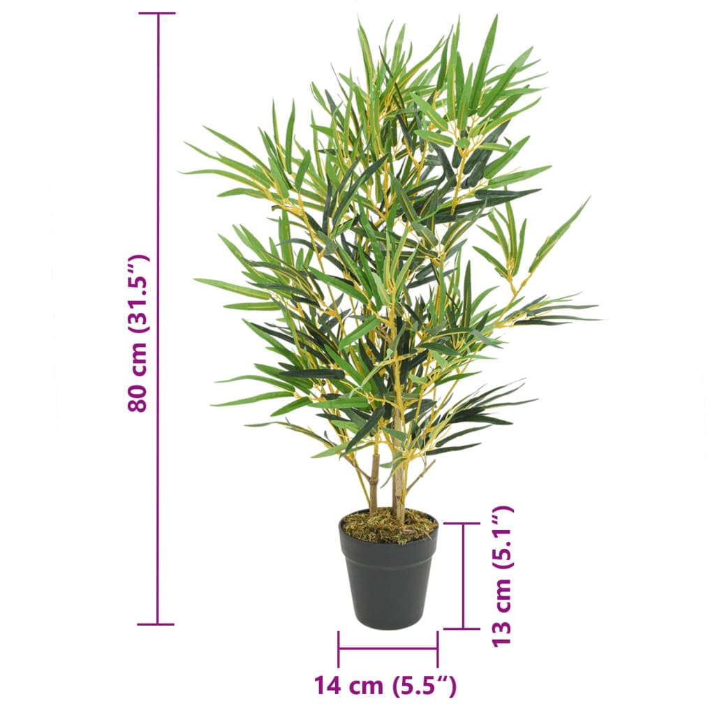Umjetno stablo bambusa 368 listova 80 cm zeleno
