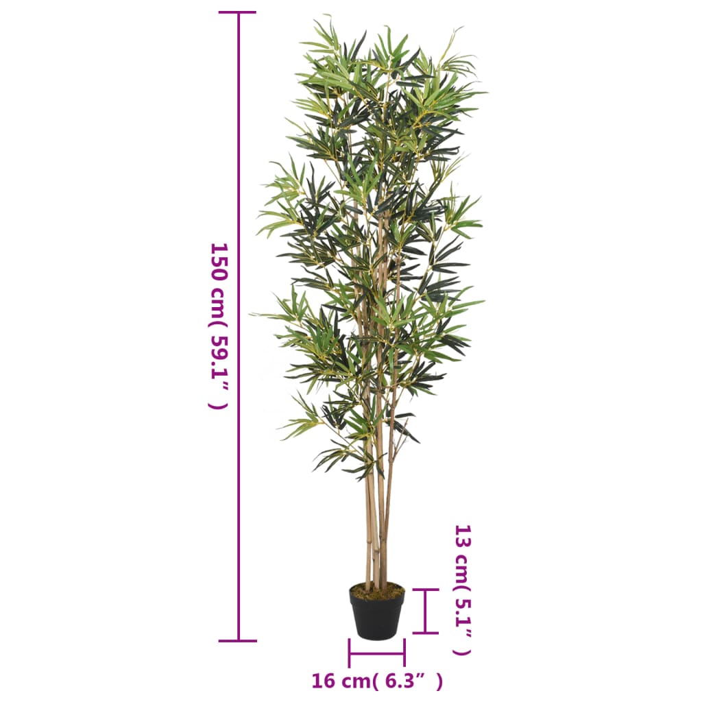 Umjetno stablo bambusa 828 listova 150 cm zeleno
