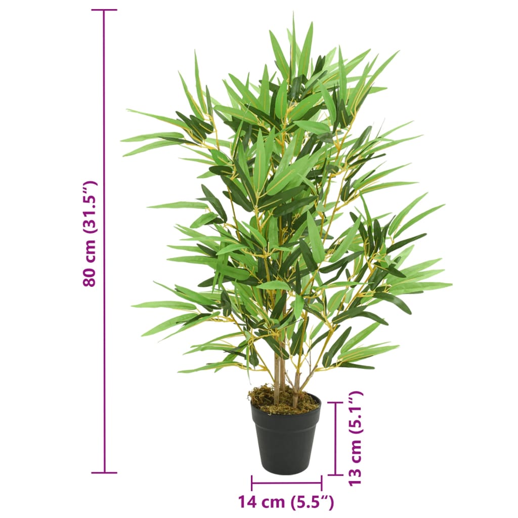 Umjetno stablo bambusa 368 listova 80 cm zeleno