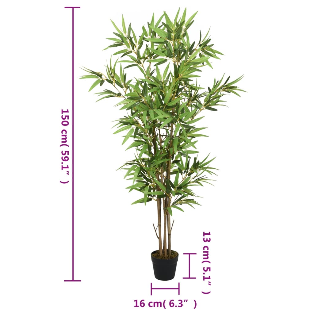 Umjetno stablo bambusa 828 listova 150 cm zeleno