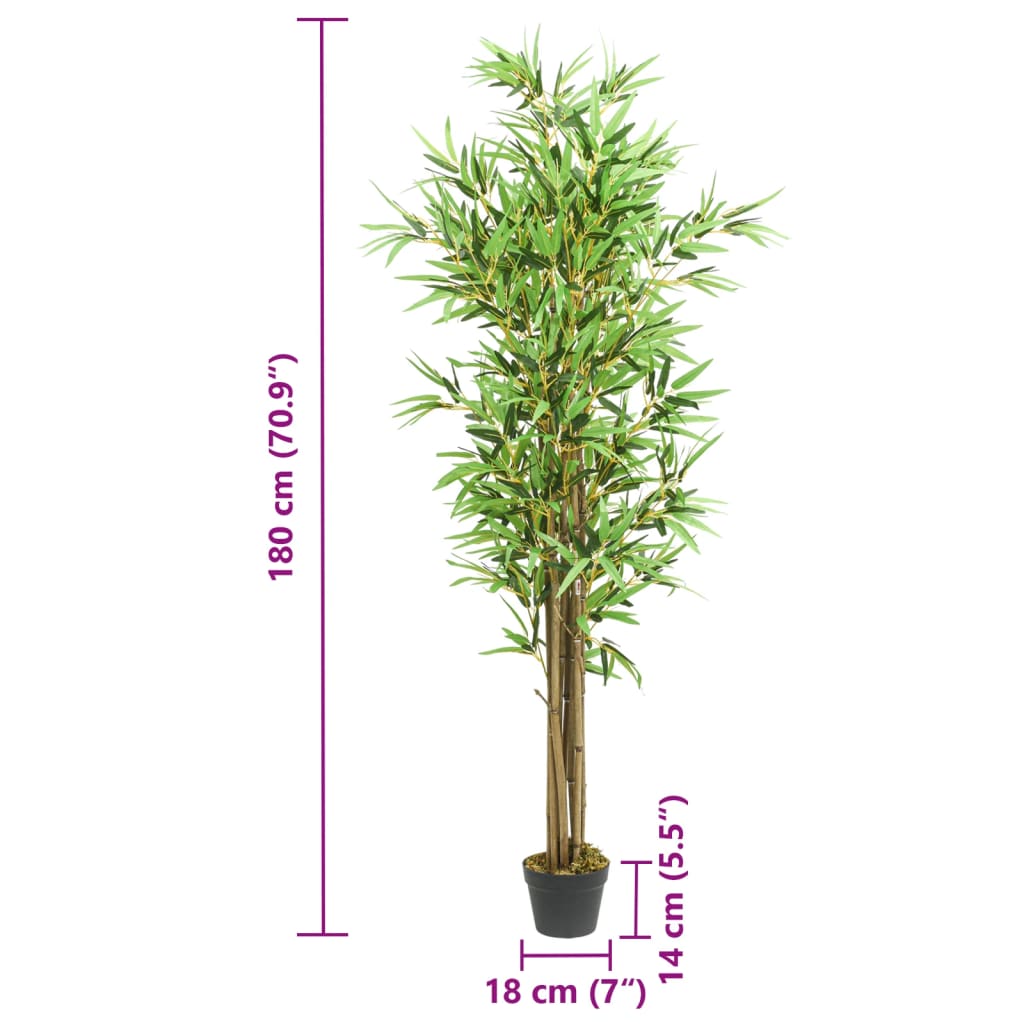 Umjetno stablo bambusa 1288 listova 180 cm zeleno