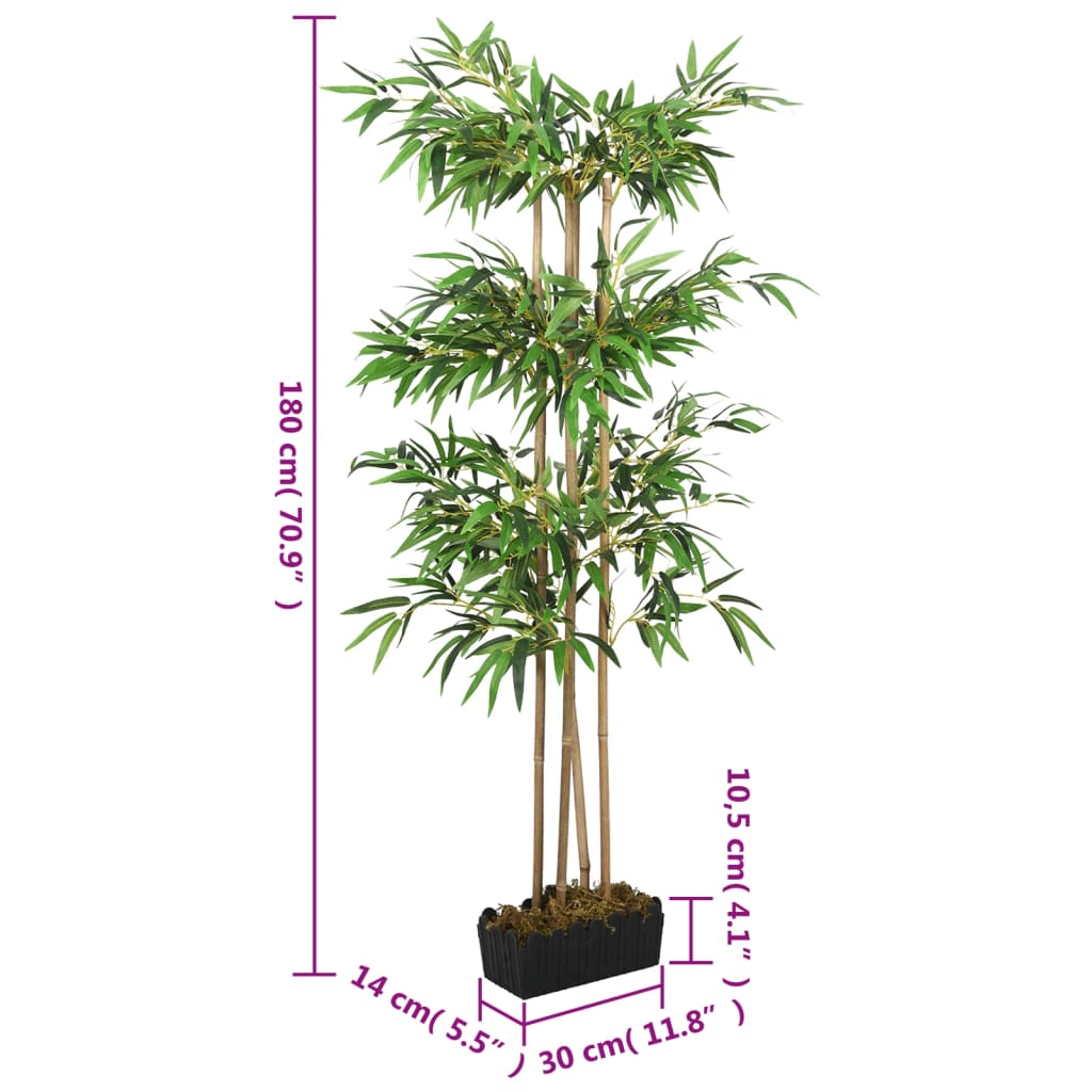 Umjetno stablo bambusa 1216 listova 180 cm zeleno