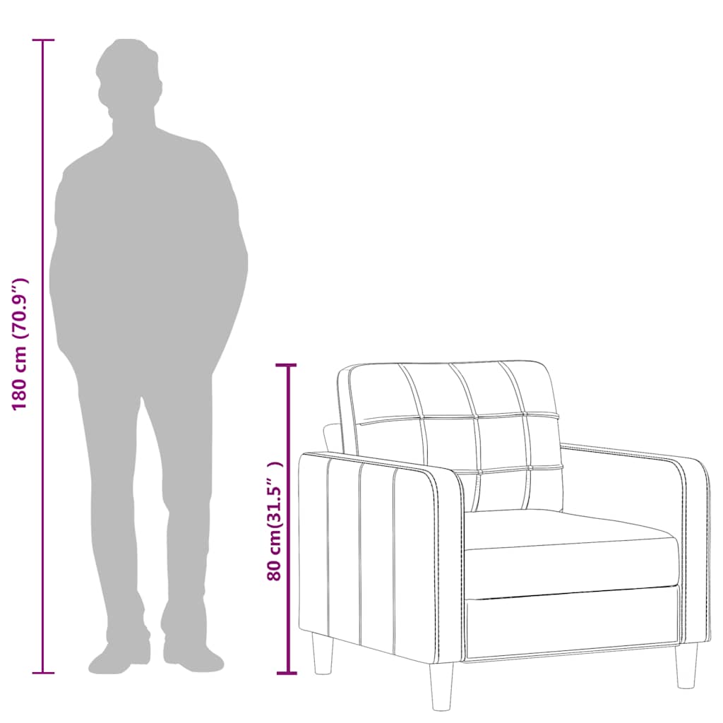 Fotelja crna 60 cm od umjetne kože