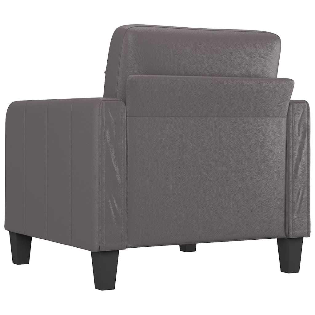 Fotelja siva 60 cm od umjetne kože