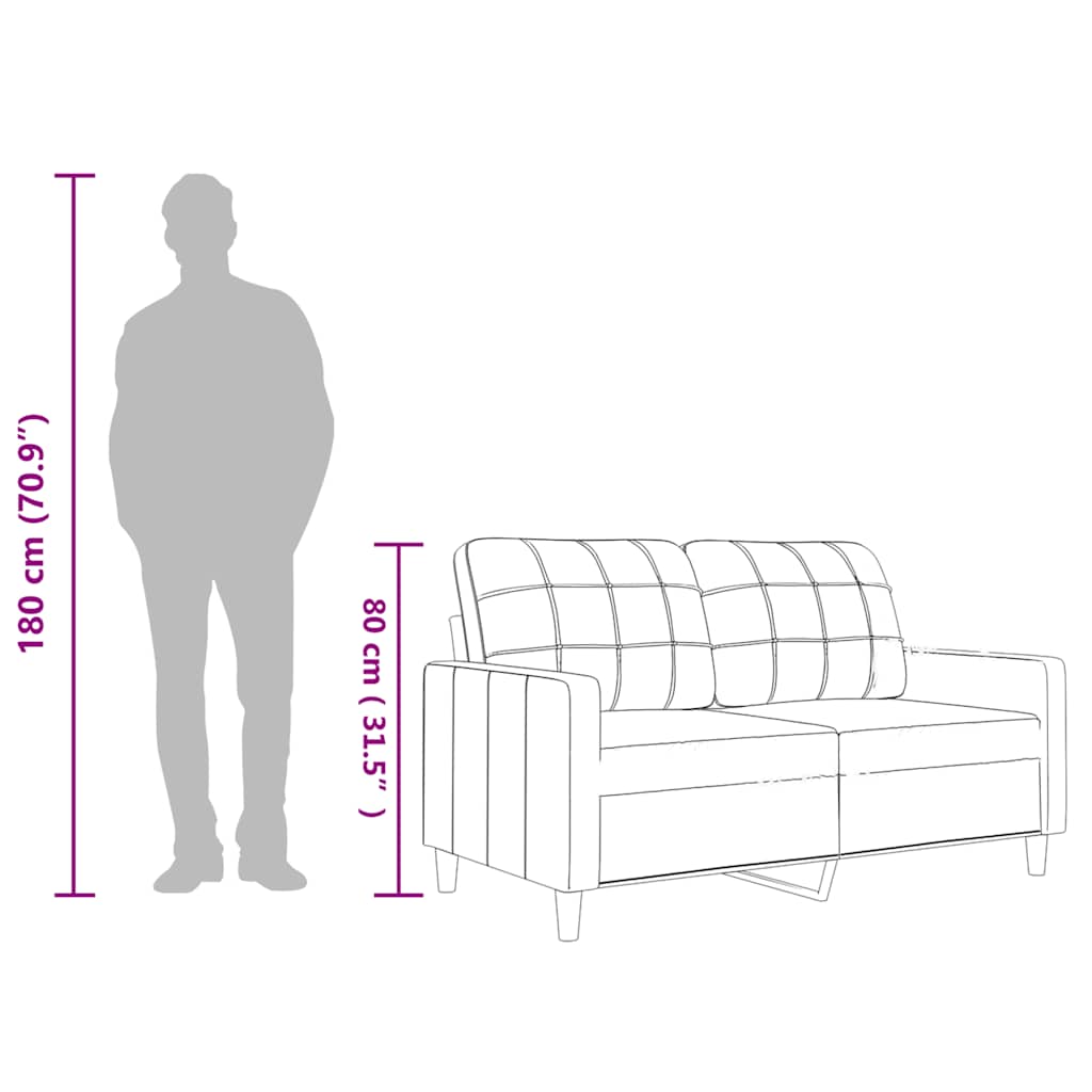 Dvosjed od tkanine crni 120 cm od umjetne kože