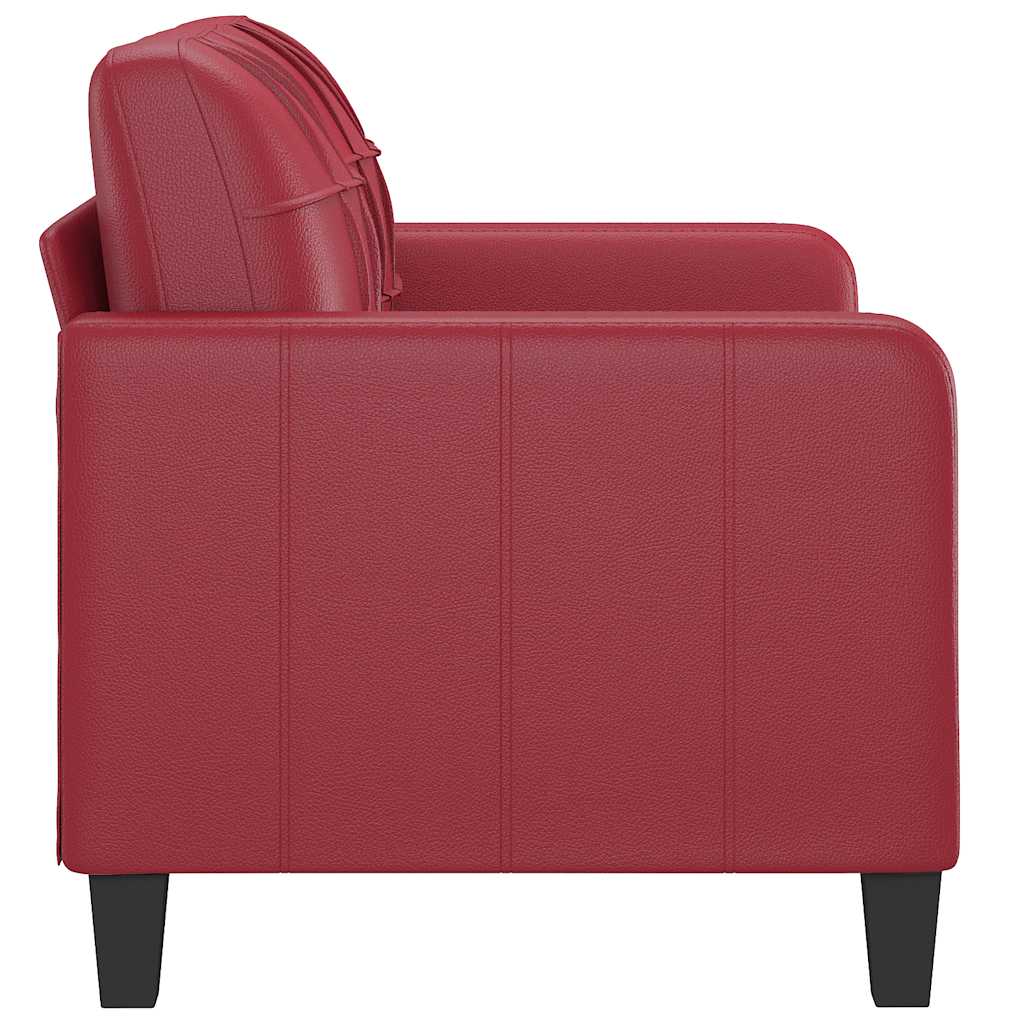 Dvosjed od tkanine crvena boja vina 120 cm od umjetne kože