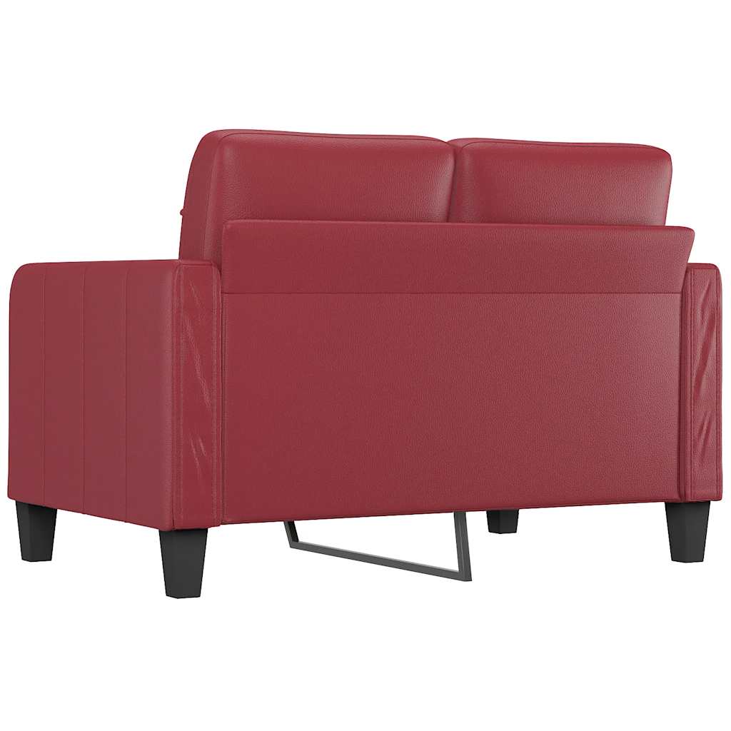 Dvosjed od tkanine crvena boja vina 120 cm od umjetne kože