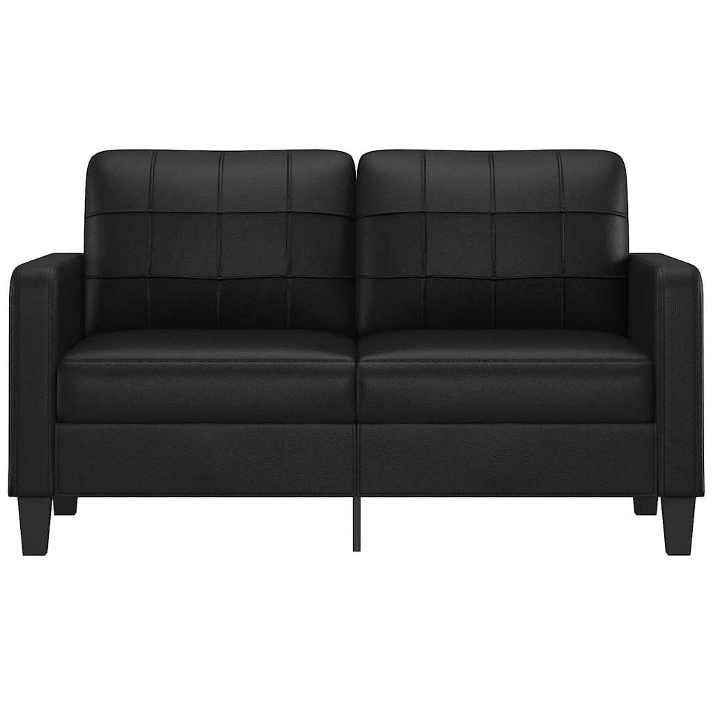 Dvosjed od tkanine crni 140 cm od umjetne kože