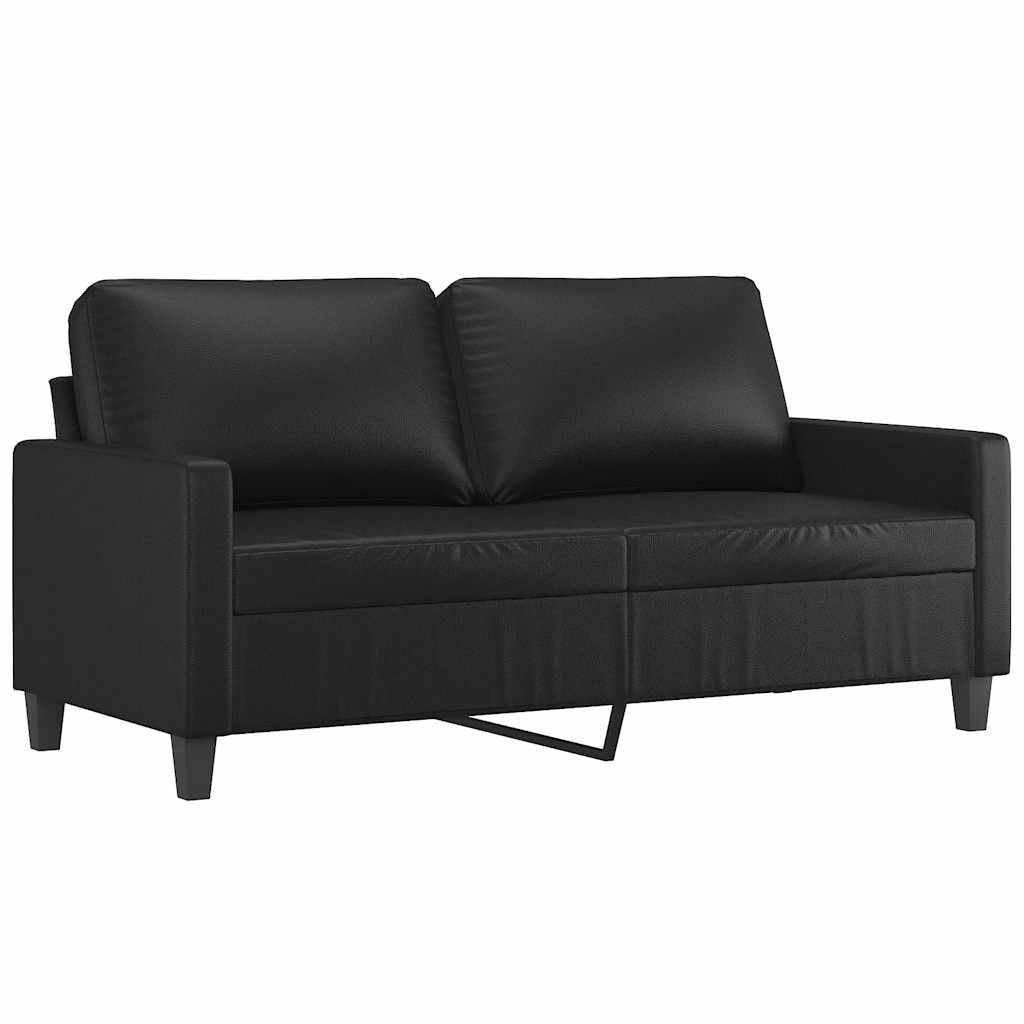 Dvosjed od tkanine crni 140 cm od umjetne kože