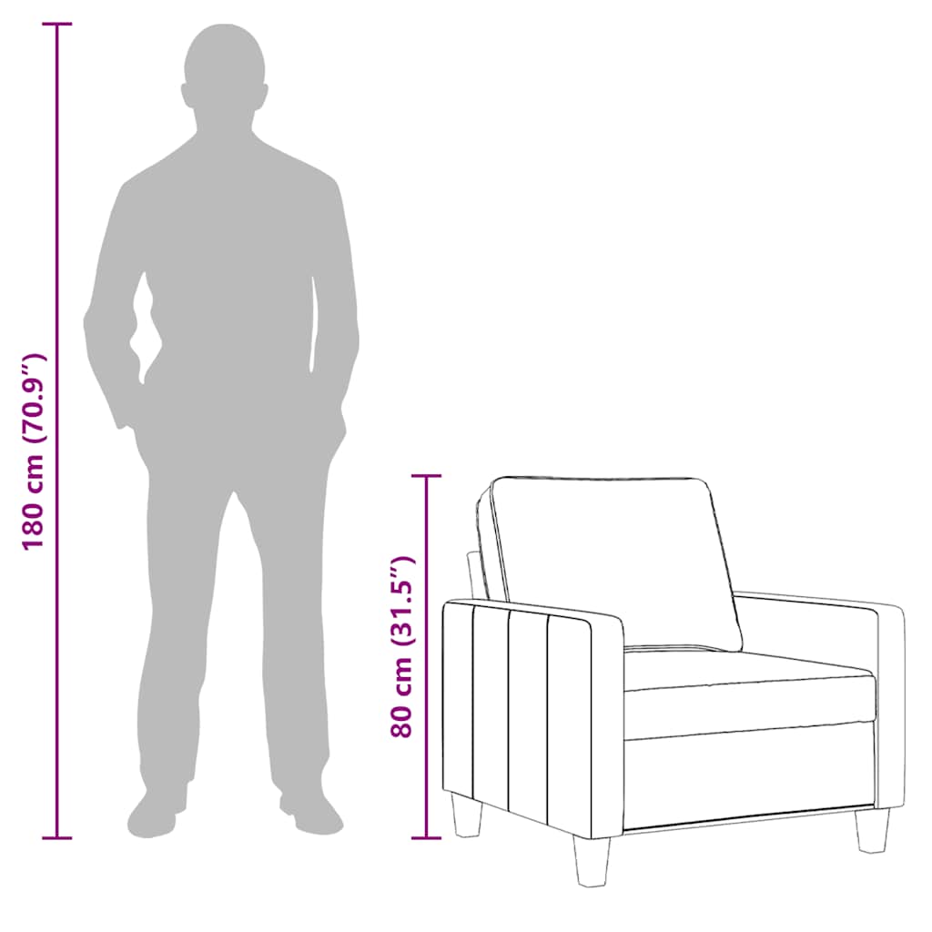Fotelja smeđesiva 60 cm od tkanine