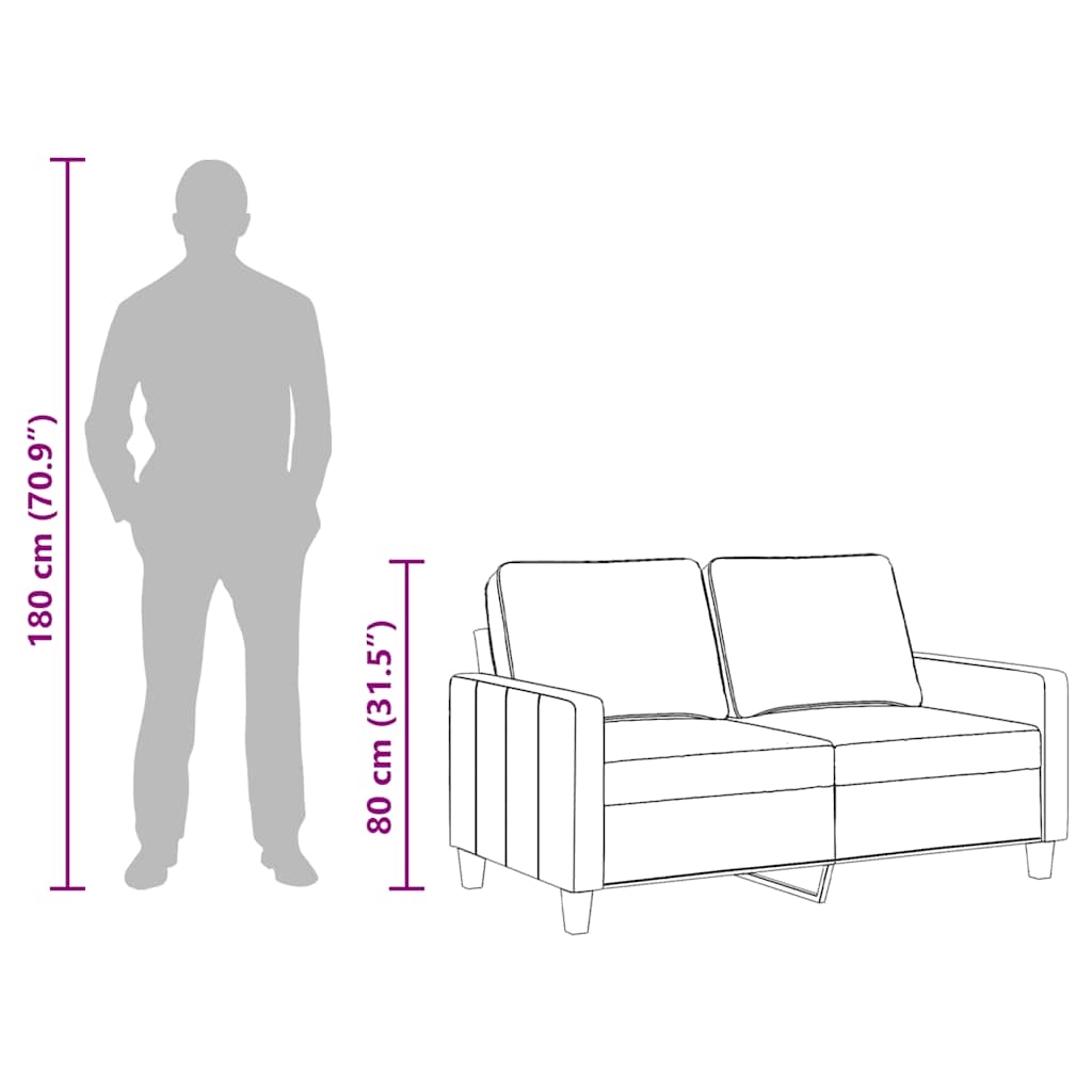 Dvosjed od tkanine smeđi 120 cm