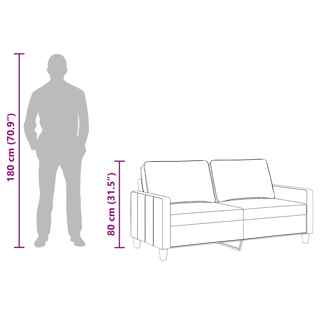 Dvosjed od tkanine smeđi 140 cm