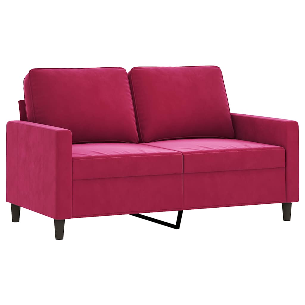 Dvosjed crvena boja vina 120 cm baršunasti
