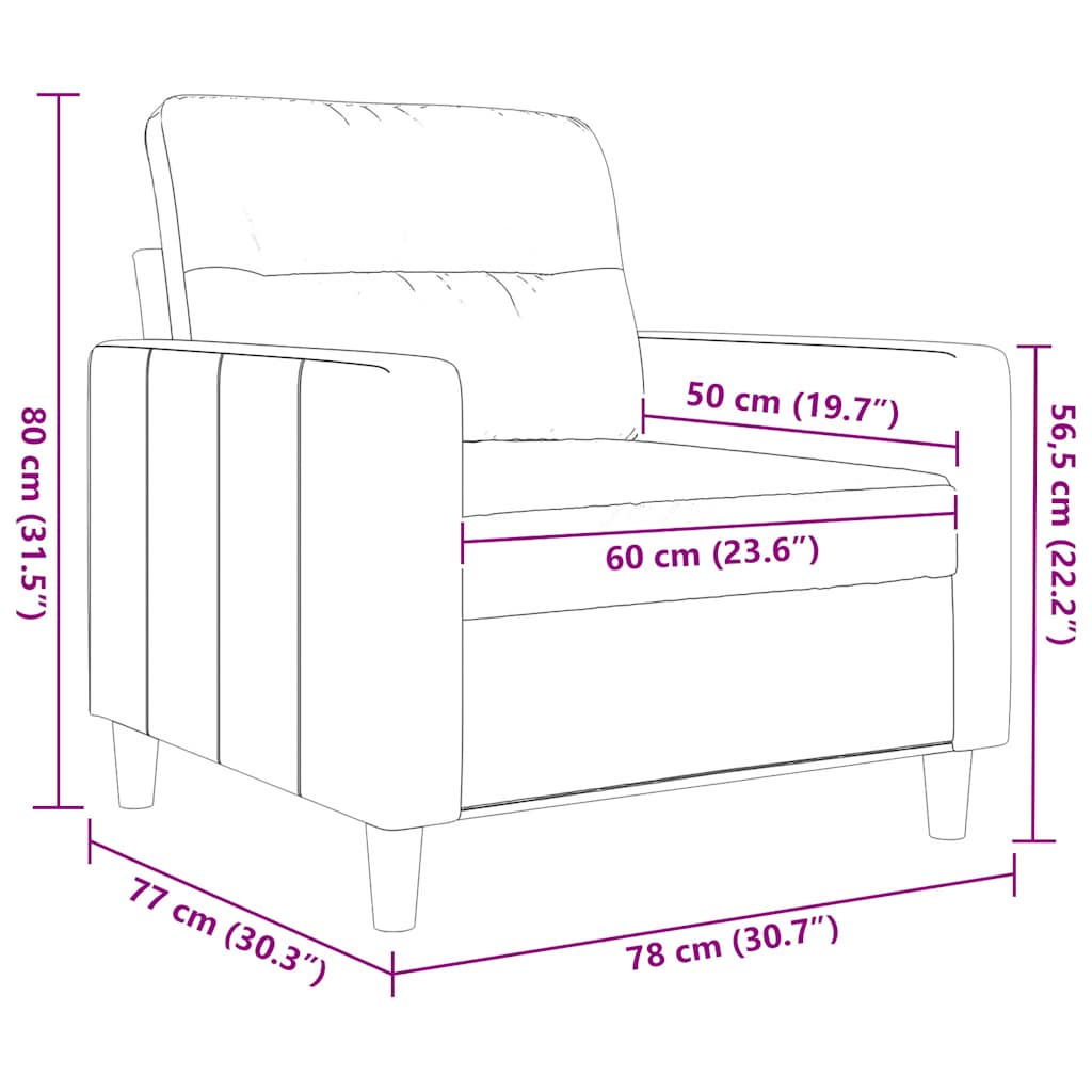 Fotelja smeđa 60 cm od tkanine