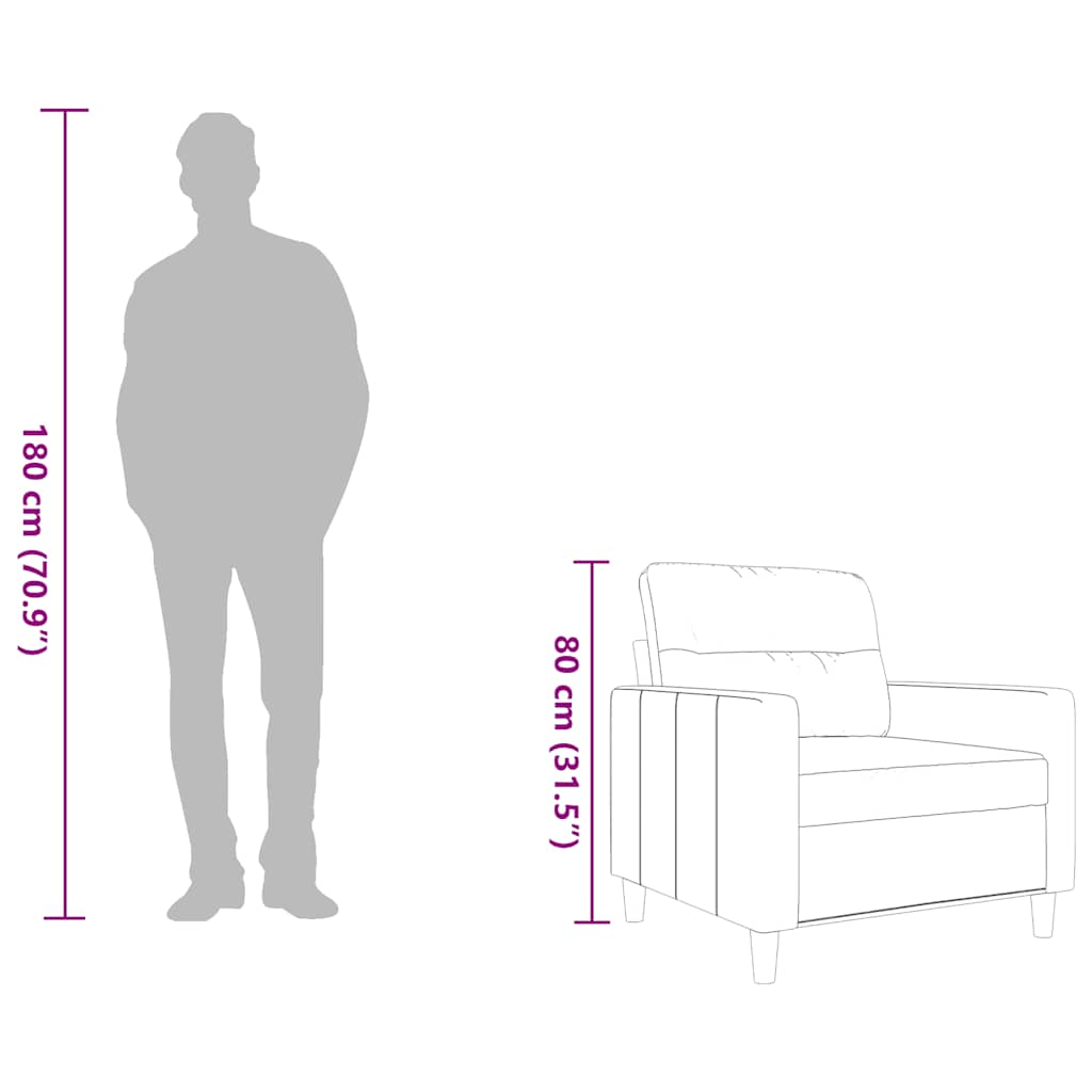 Fotelja smeđesiva 60 cm od tkanine