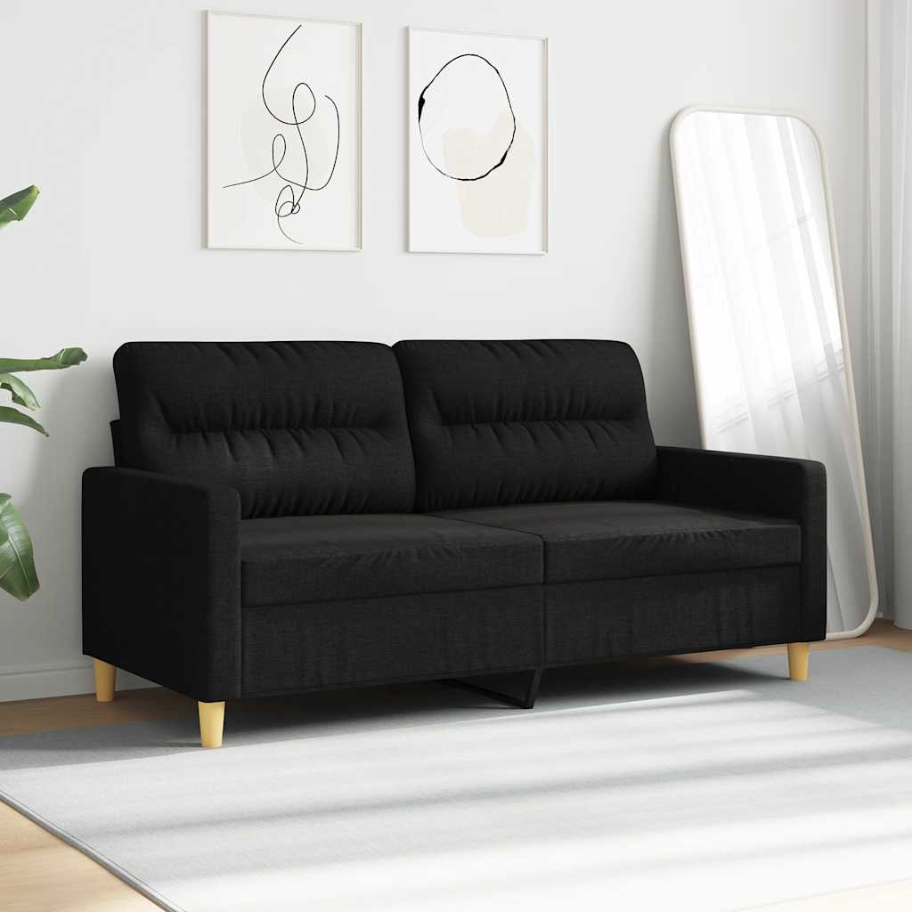Dvosjed od tkanine crni 140 cm