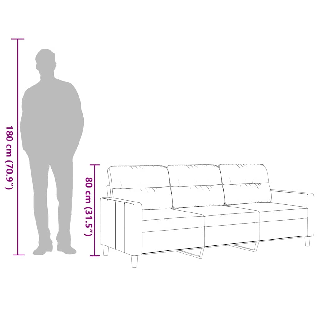 Trosjed od tkanine tamnosivi 180 cm