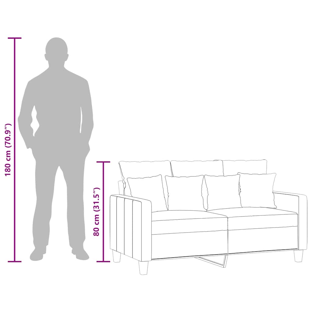 Dvosjed od tkanine smeđesivi 120 cm