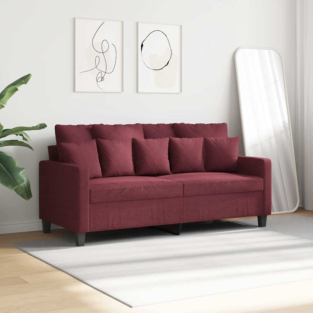 Dvosjed od tkanine crvena boja vina 140 cm