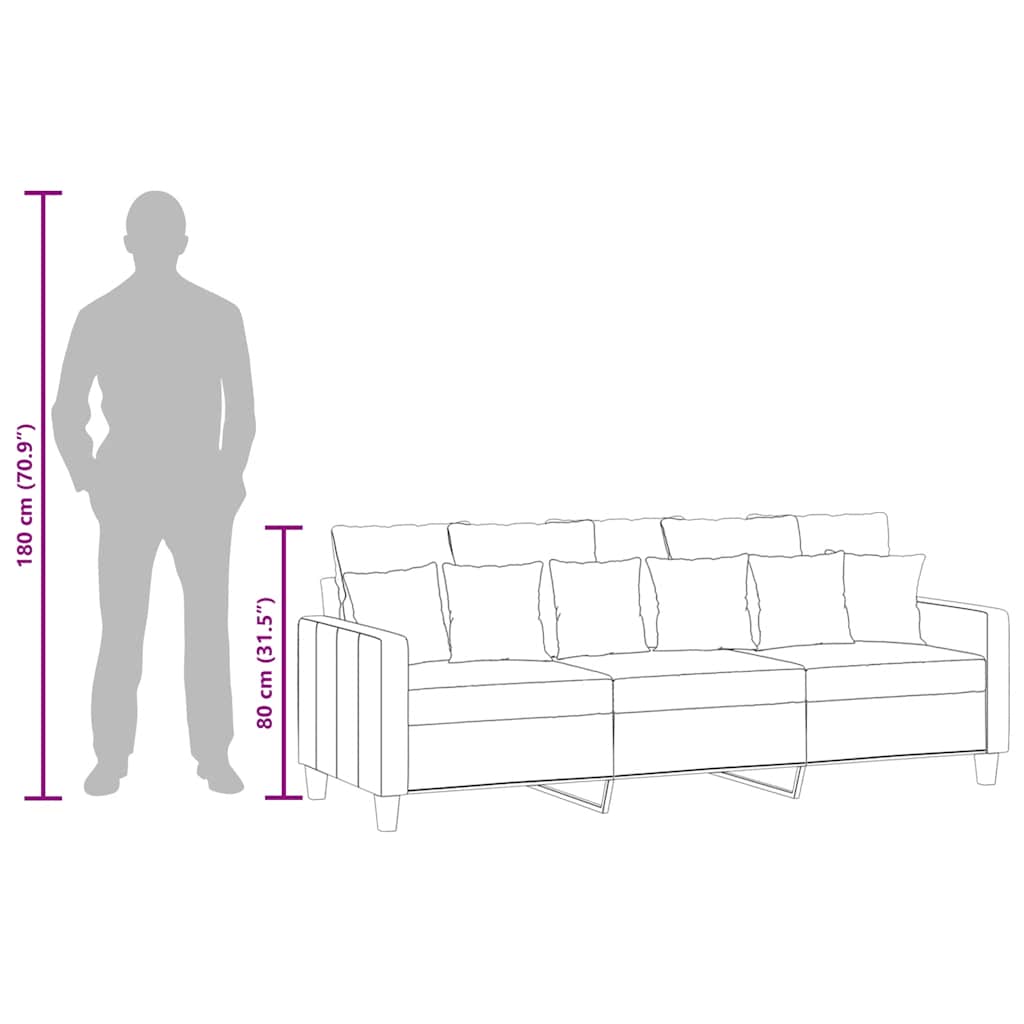 Trosjed od tkanine Smeđe-siva 180 cm