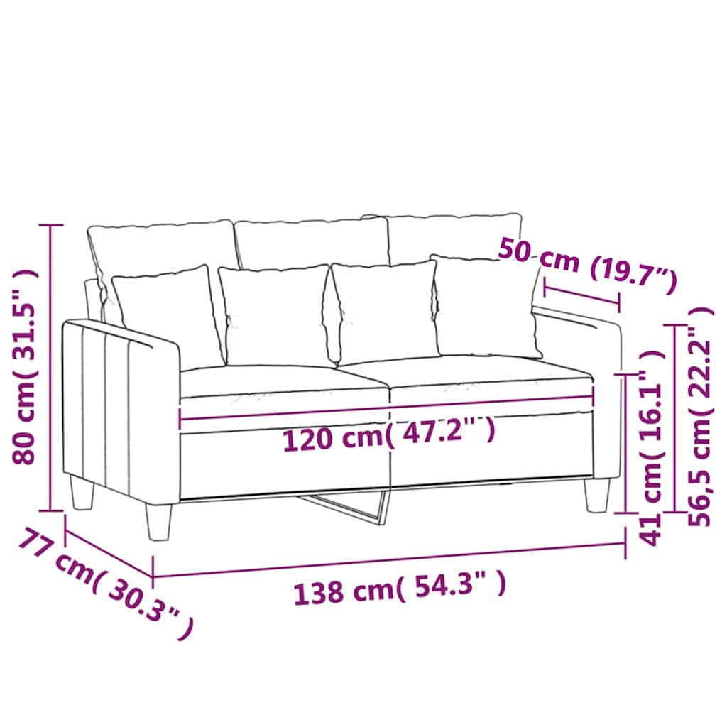 Dvosjed žuti 120 cm baršunasti