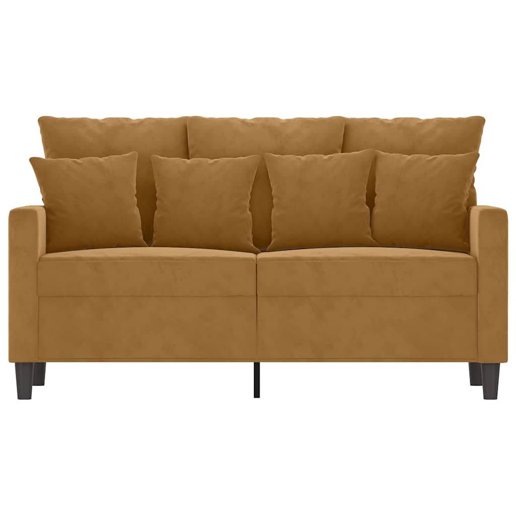 Dvosjed smeđi 120 cm baršunasti