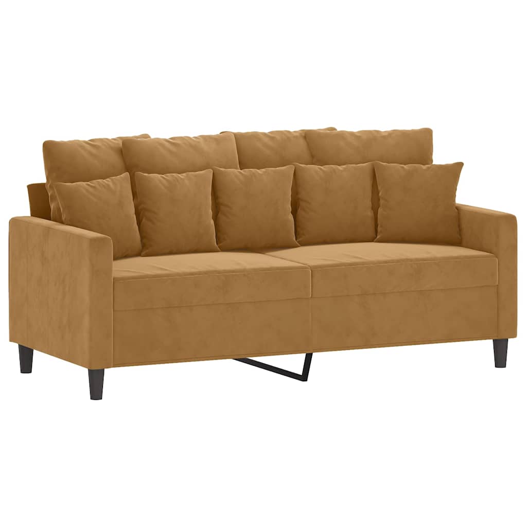 Dvosjed smeđi 140 cm baršunasti