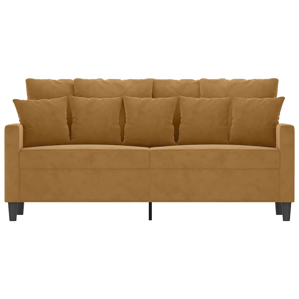 Dvosjed smeđi 140 cm baršunasti
