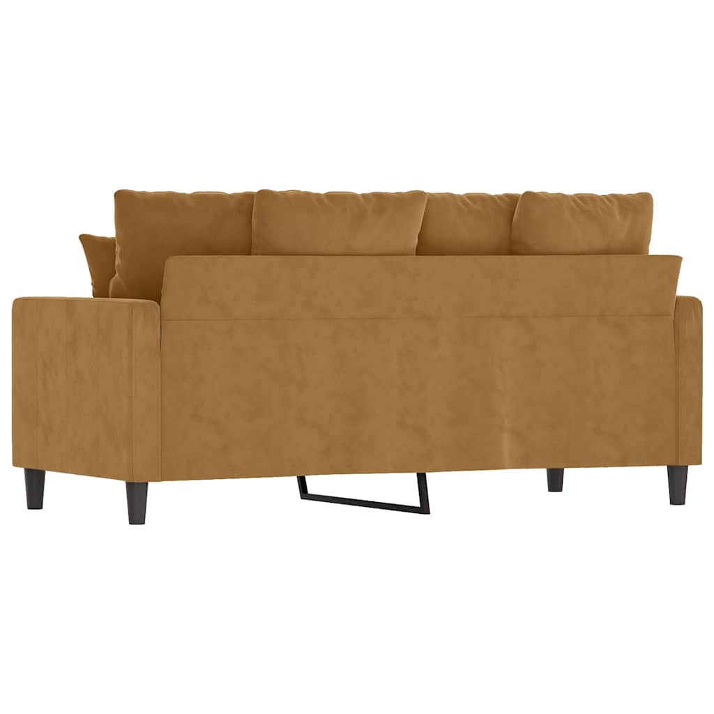 Dvosjed smeđi 140 cm baršunasti