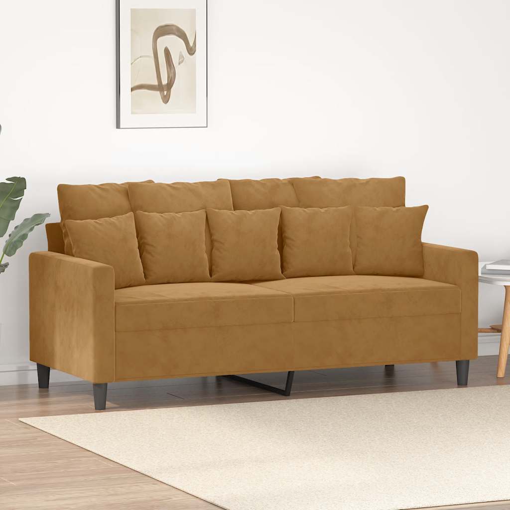 Dvosjed smeđi 140 cm baršunasti