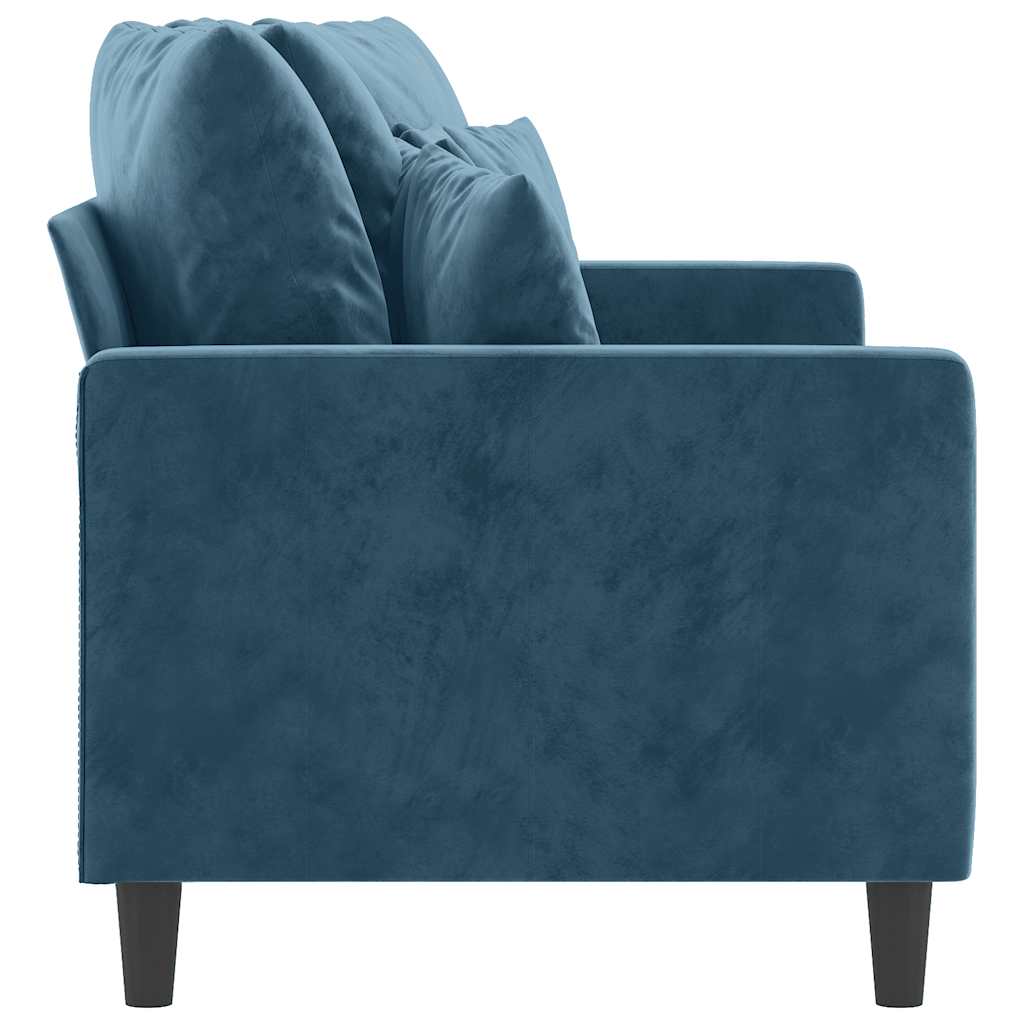 Dvosjed plavi 140 cm baršunasti