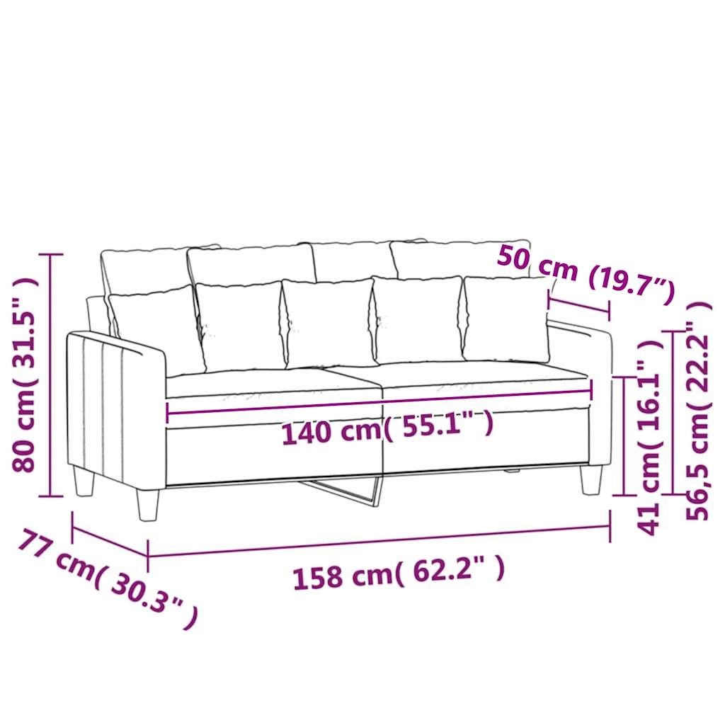 Dvosjed plavi 140 cm baršunasti