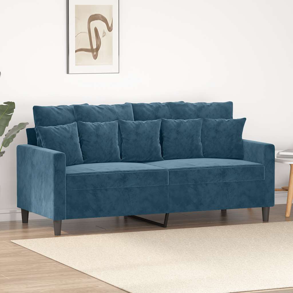 Dvosjed plavi 140 cm baršunasti