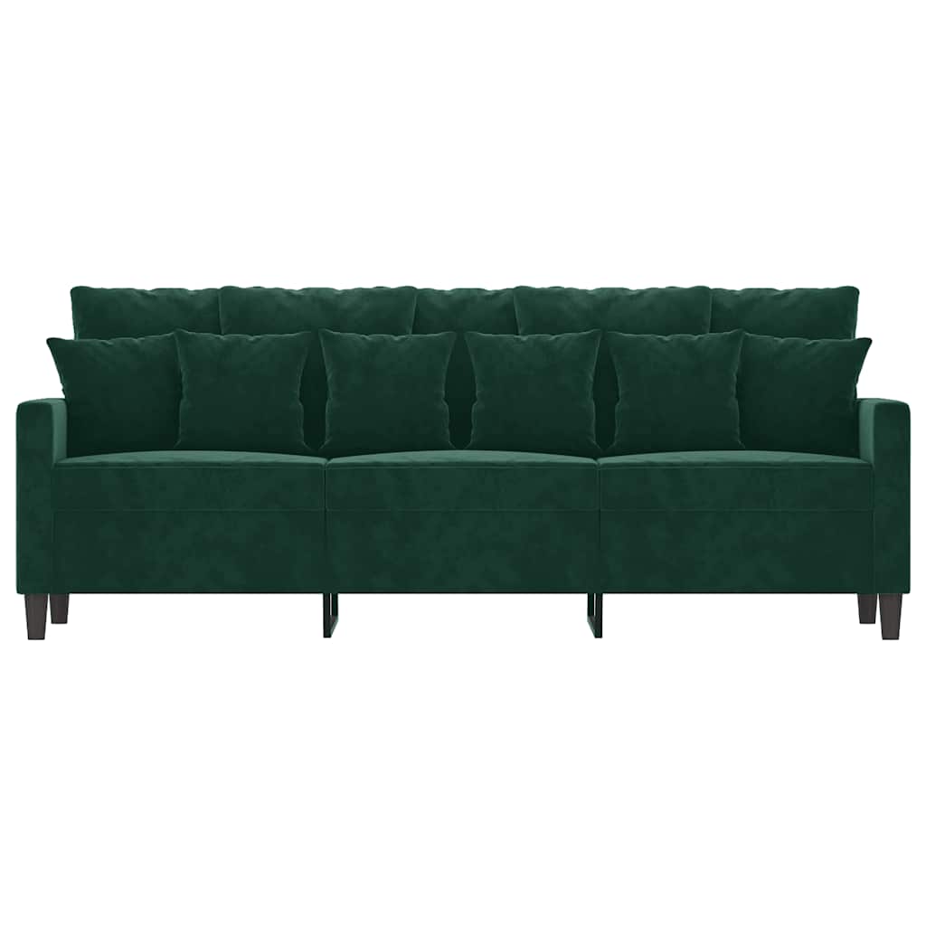 Trosjed tamnozeleni 180 cm baršunasti