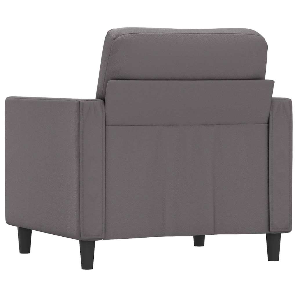 Fotelja siva 60 cm od umjetne kože