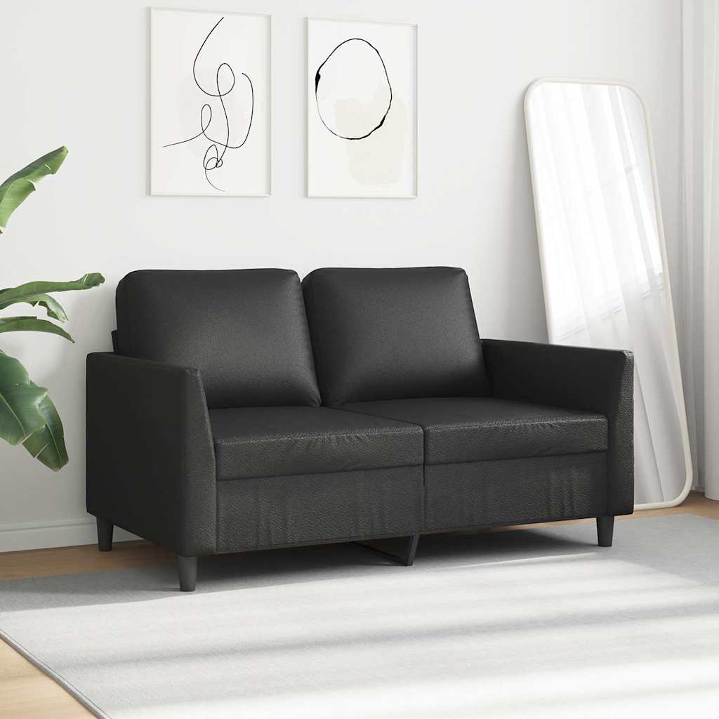 Dvosjed od tkanine crni 120 cm od umjetne kože