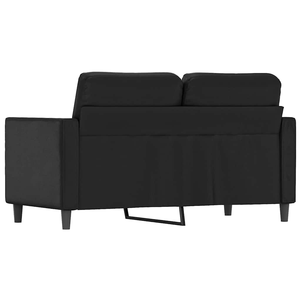 Dvosjed od tkanine crni 120 cm od umjetne kože